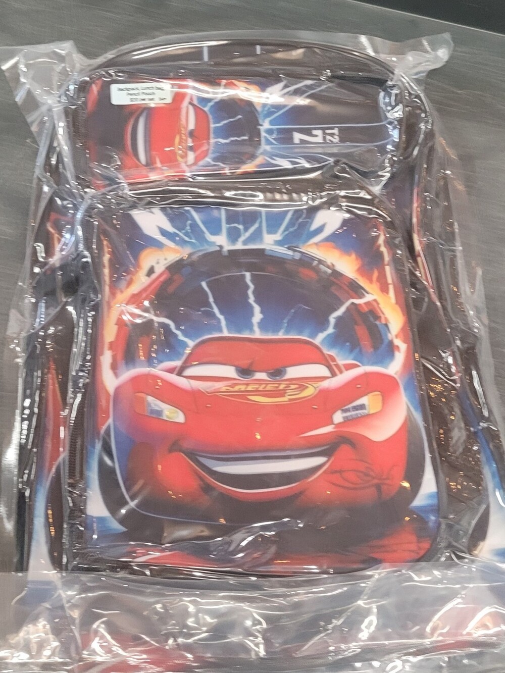 Red Lightning Race Car Kids Backpack Set